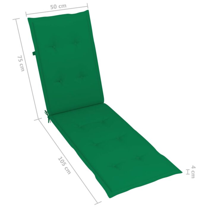 Coussin de chaise de terrasse vert (75+105)x50x4 cm – Image 7