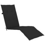 Coussin de chaise de terrasse noir (75+105)x50x4 cm – Image 2