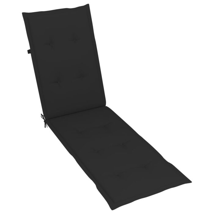 Coussin de chaise de terrasse noir (75+105)x50x4 cm – Image 3