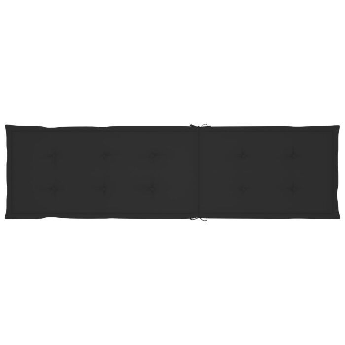 Coussin de chaise de terrasse noir (75+105)x50x4 cm – Image 5