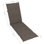 Coussin de chaise de terrasse taupe (75+105)x50x4 cm – Image 7