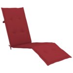 Coussin de chaise de terrasse rouge bordeaux (75+105)x50x4 cm – Image 2