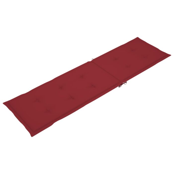 Coussin de chaise de terrasse rouge bordeaux (75+105)x50x4 cm – Image 4