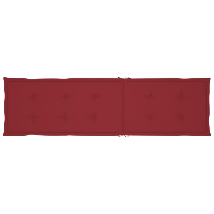 Coussin de chaise de terrasse rouge bordeaux (75+105)x50x4 cm – Image 5