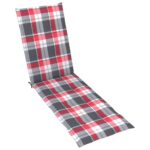 Coussin de chaise de terrasse carreaux rouge (75+105)x50x4 cm – Image 3