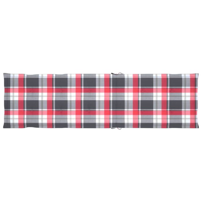 Coussin de chaise de terrasse carreaux rouge (75+105)x50x4 cm – Image 5