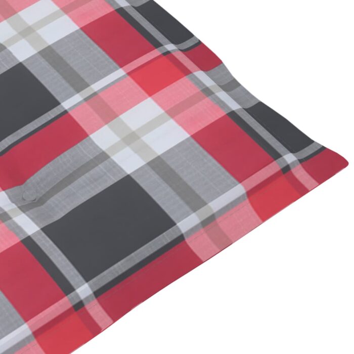 Coussin de chaise de terrasse carreaux rouge (75+105)x50x4 cm – Image 6
