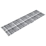 Coussin de chaise de terrasse carreaux gris (75+105)x50x4 cm – Image 4