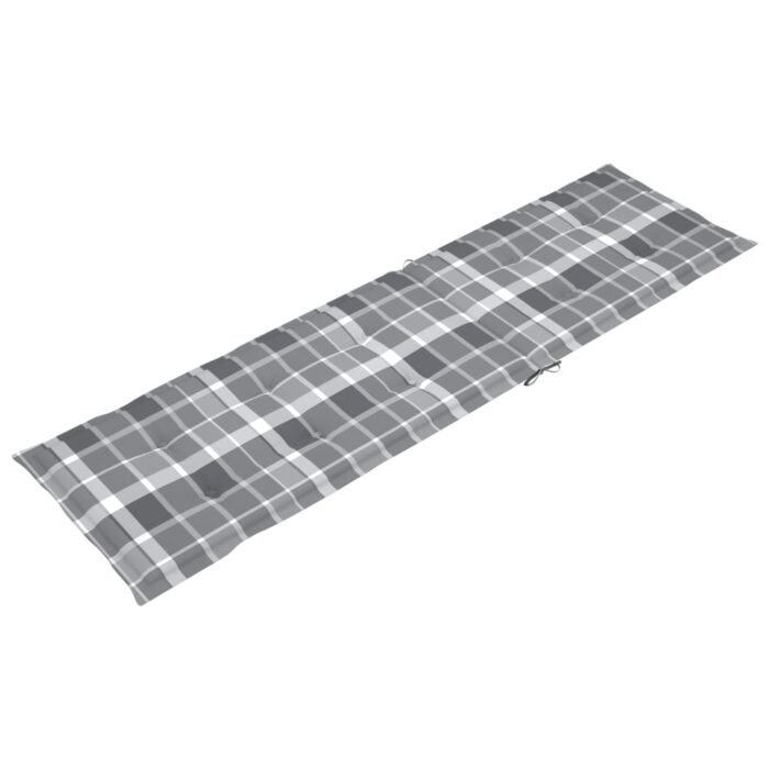 Coussin de chaise de terrasse carreaux gris (75+105)x50x4 cm – Image 4