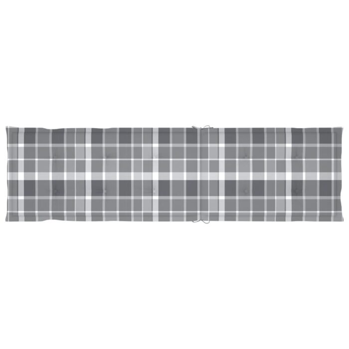 Coussin de chaise de terrasse carreaux gris (75+105)x50x4 cm – Image 5