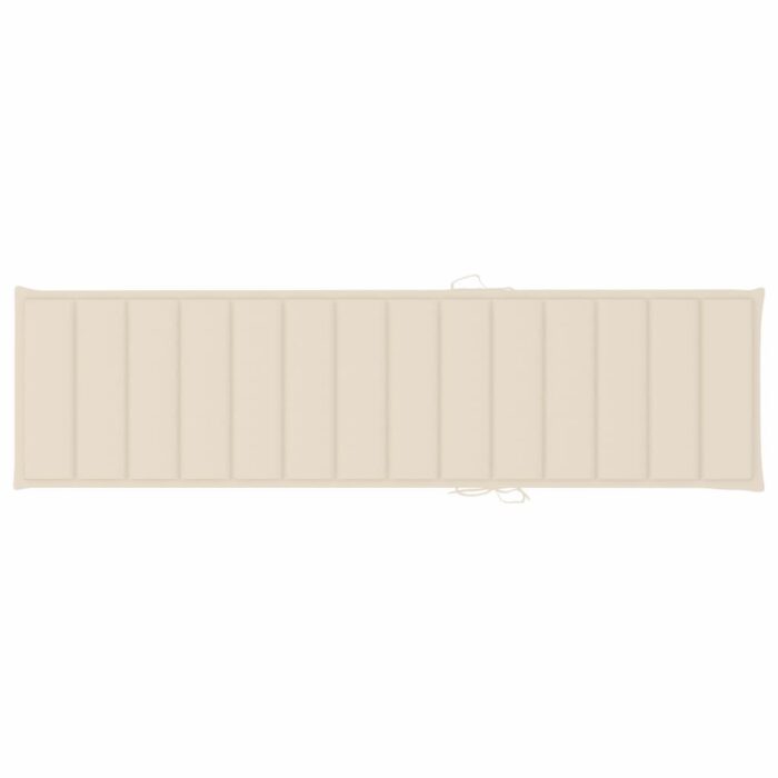 Coussin de chaise longue crème 200x50x3 cm tissu oxford – Image 2