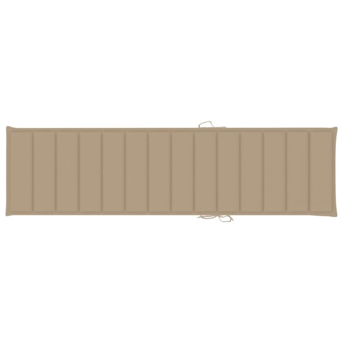 Coussin de chaise longue beige 200x50x3 cm tissu oxford – Image 2