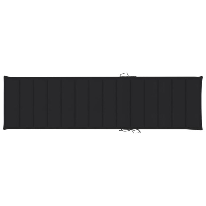 Coussin de chaise longue noir 200x50x3 cm tissu oxford – Image 2