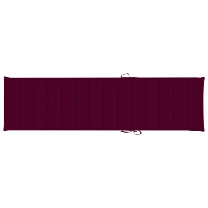 Coussin de chaise longue rouge bordeaux 200x50x3cm tissu oxford – Image 2