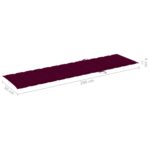 Coussin de chaise longue rouge bordeaux 200x50x3cm tissu oxford – Image 5