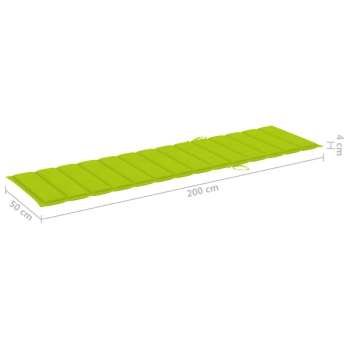 Coussin de chaise longue vert vif 200x50x3 cm tissu oxford – Image 5