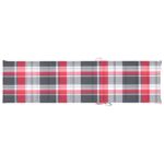 Coussin de chaise longue à carreaux rouge 200x50x3 cm – Image 2