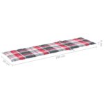 Coussin de chaise longue à carreaux rouge 200x50x3 cm – Image 5