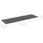 Coussin de chaise longue anthracite 200x60x3 cm tissu oxford – Image 5