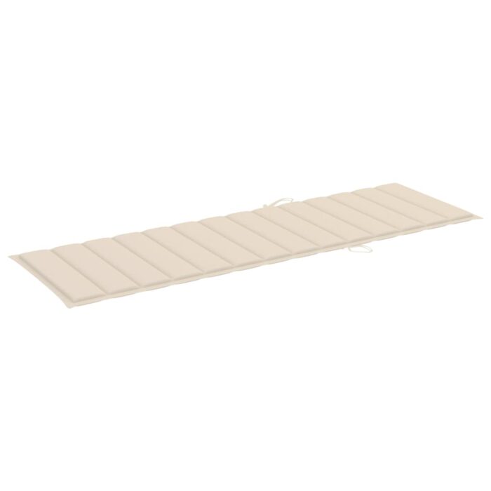 Coussin de chaise longue crème 200x60x3 cm tissu oxford – Image 2