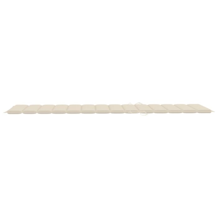 Coussin de chaise longue crème 200x60x3 cm tissu oxford – Image 3