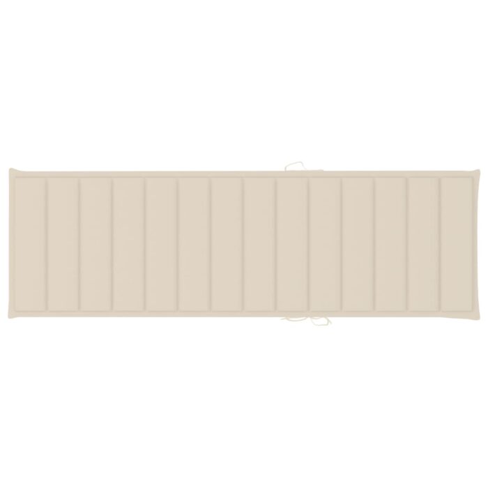 Coussin de chaise longue crème 200x70x3 cm tissu oxford – Image 2