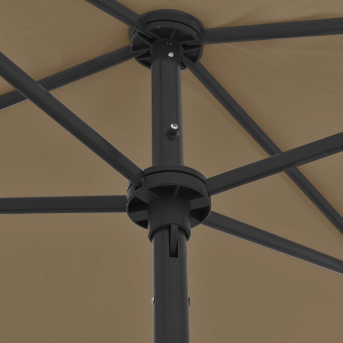 Parasol de plage taupe 180x120 cm – Image 2