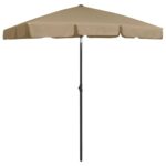 Parasol de plage taupe 180x120 cm – Image 3