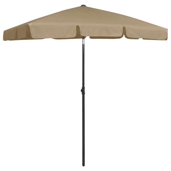 Parasol de plage taupe 180x120 cm – Image 3