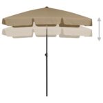 Parasol de plage taupe 180x120 cm – Image 4