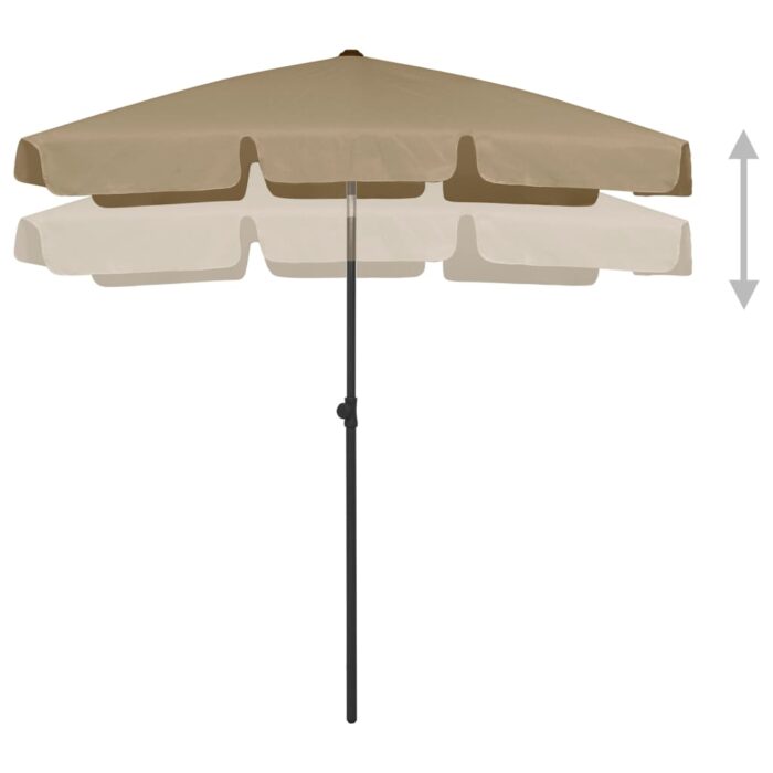 Parasol de plage taupe 180x120 cm – Image 4