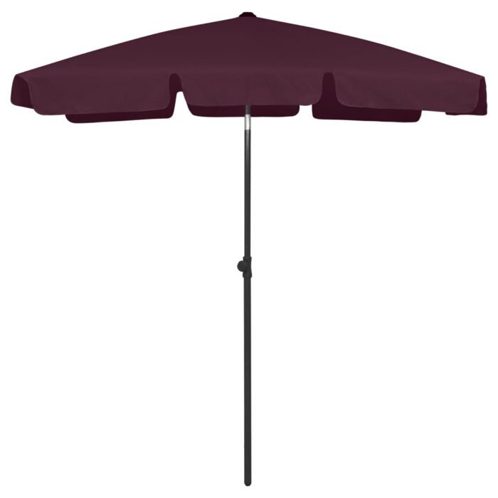 Parasol de plage rouge bordeaux 180x120 cm – Image 1