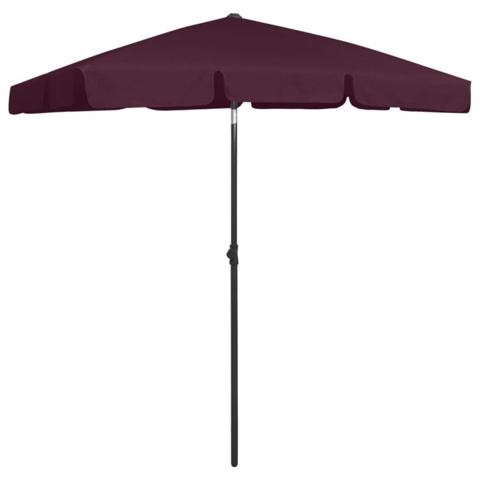 Parasol de plage rouge bordeaux 180x120 cm – Image 3