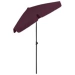 Parasol de plage rouge bordeaux 180x120 cm – Image 5