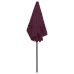 Parasol de plage rouge bordeaux 180x120 cm – Image 6