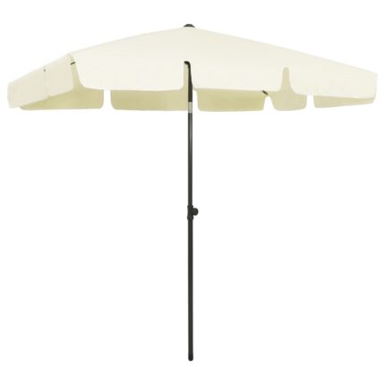 Parasol de plage jaune sable 200x125 cm