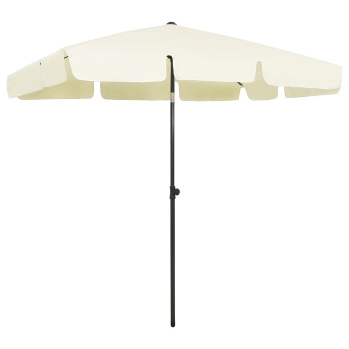 Parasol de plage jaune sable 200x125 cm – Image 1