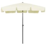 Parasol de plage jaune sable 200x125 cm – Image 3