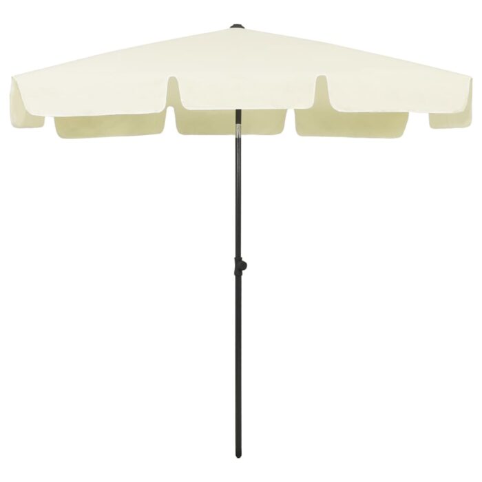 Parasol de plage jaune sable 200x125 cm – Image 3