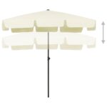 Parasol de plage jaune sable 200x125 cm – Image 4