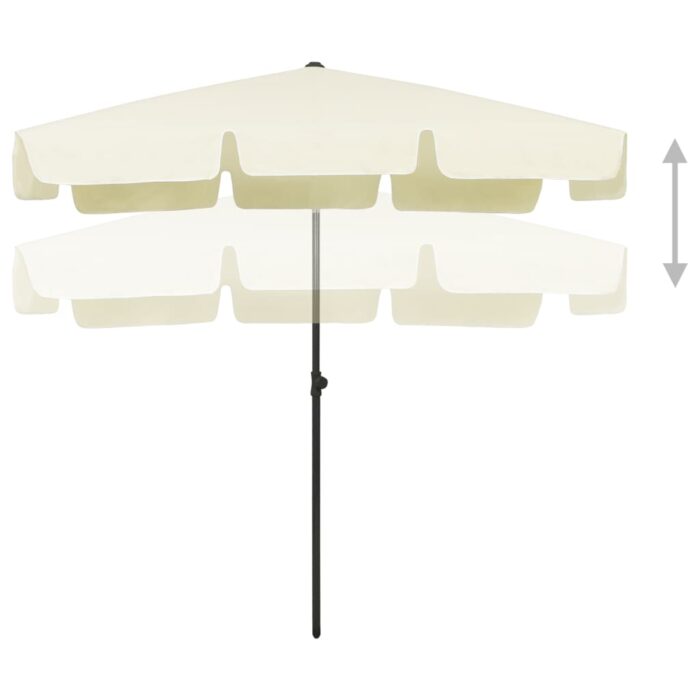 Parasol de plage jaune sable 200x125 cm – Image 4
