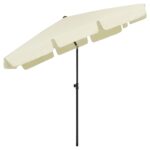 Parasol de plage jaune sable 200x125 cm – Image 5