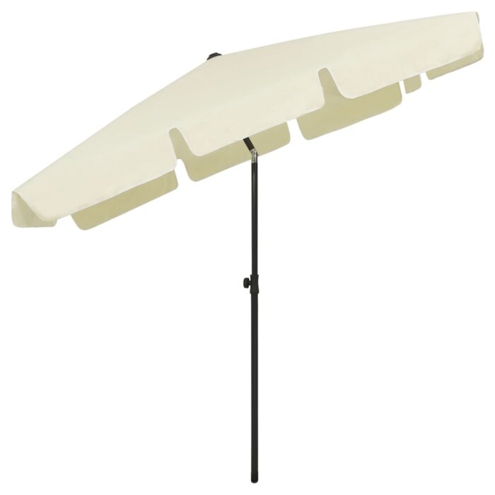 Parasol de plage jaune sable 200x125 cm – Image 5