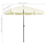 Parasol de plage jaune sable 200x125 cm – Image 7