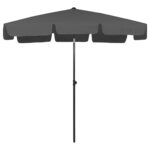 Parasol de plage anthracite 200x125 cm – Image 3