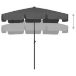 Parasol de plage anthracite 200x125 cm – Image 4