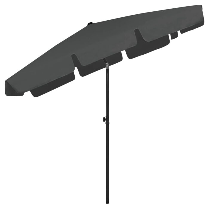 Parasol de plage anthracite 200x125 cm – Image 5