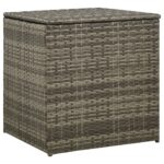 Salon de jardin 4 pcs avec coussins résine tressée gris – Image 6