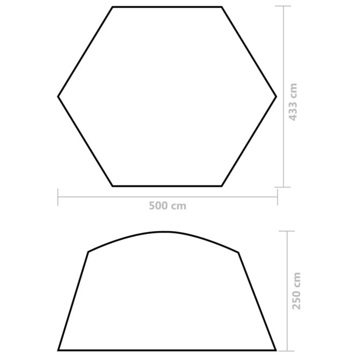 Tente de piscine Tissu 500x433x250 cm Vert – Image 7