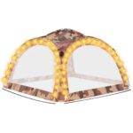 Tente de réception avec LED et 4 parois 3,6x3,6x2,3m Camouflage – Image 3